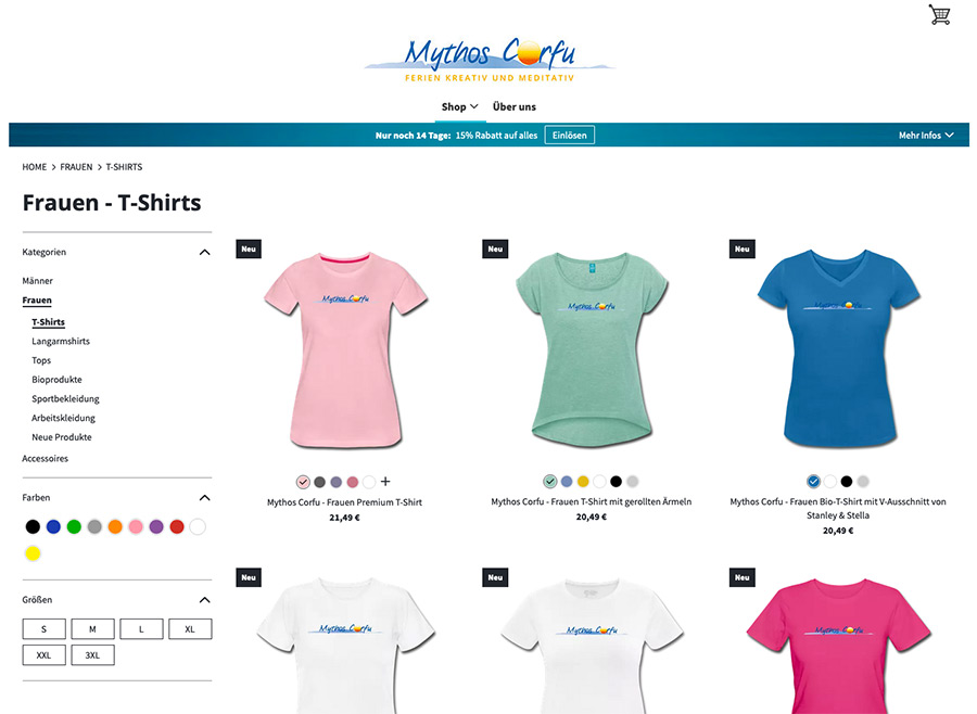 Online Shop Mythos Korfu